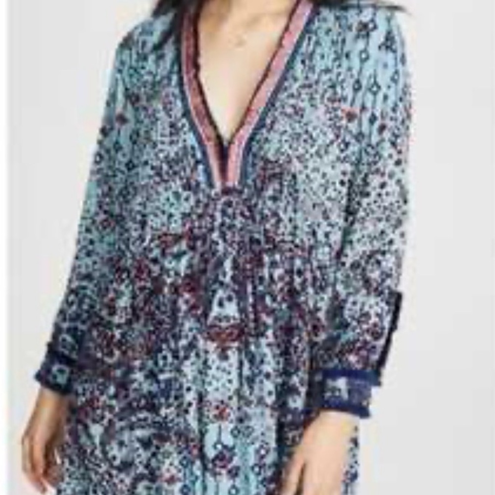 Poupette St.  Barth Blue long sleeve mini Dress